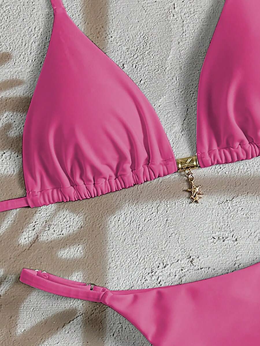 Swim Vcay  Askılı Bikini Seti Seksi Tanga Mayo