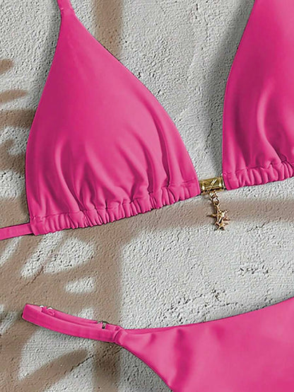 Swim Vcay  Askılı Bikini Seti Seksi Tanga Mayo