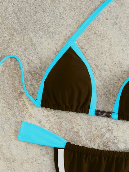 Retro Touch Renkli Üçgen Bikini Takımı