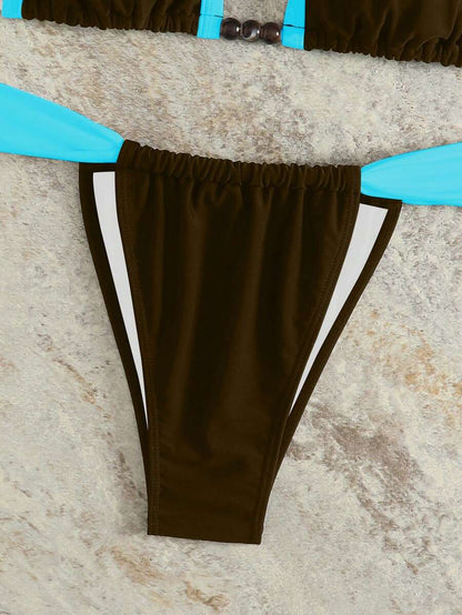 Retro Touch Renkli Üçgen Bikini Takımı