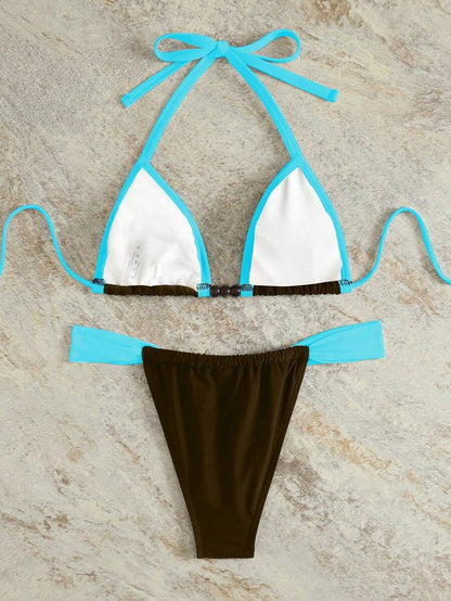Retro Touch Renkli Üçgen Bikini Takımı