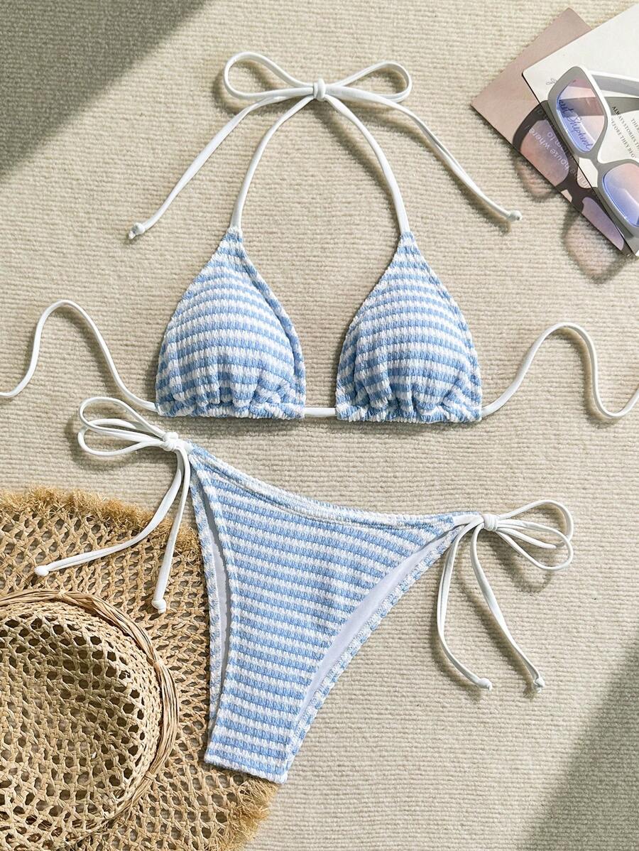 Swim Mood Üçgen Takım Dokulu Kumaş