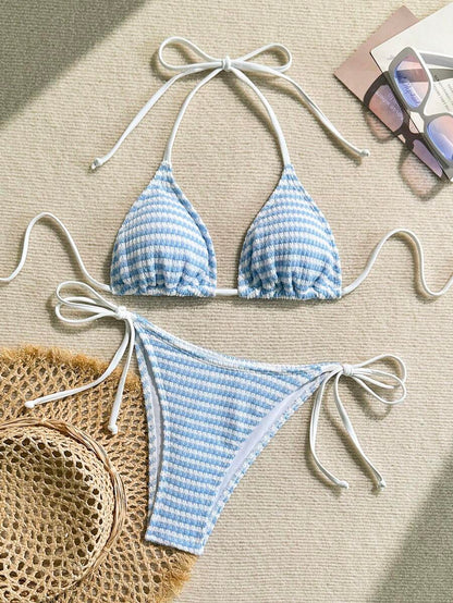 Swim Mood Üçgen Takım Dokulu Kumaş