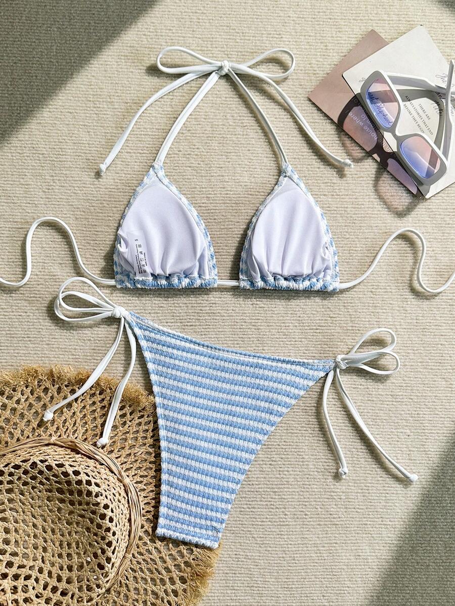 Swim Mood Üçgen Takım Dokulu Kumaş