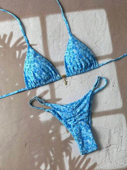 Swim Vcay  Askılı Bikini Seti Seksi Tanga Mayo