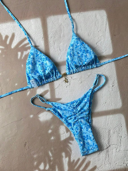 Swim Vcay  Askılı Bikini Seti Seksi Tanga Mayo