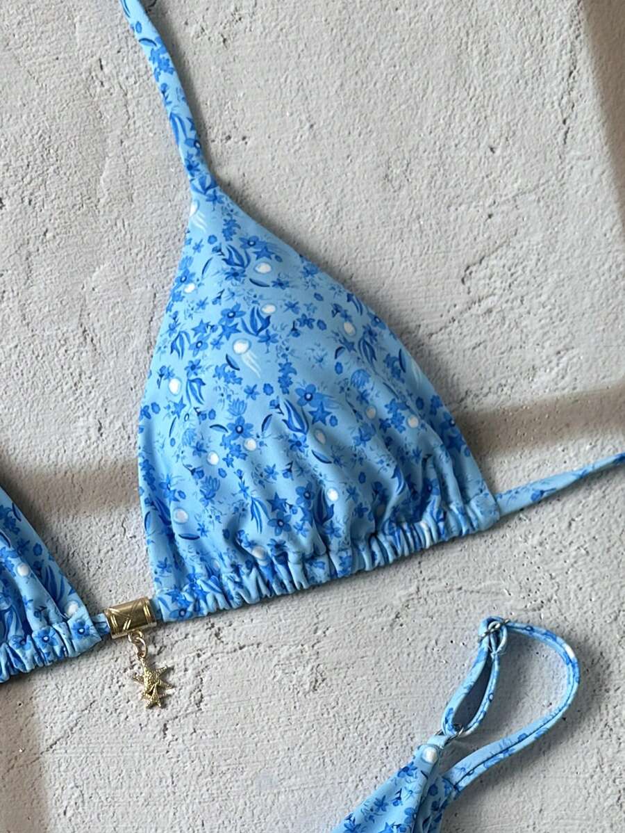 Swim Vcay  Askılı Bikini Seti Seksi Tanga Mayo