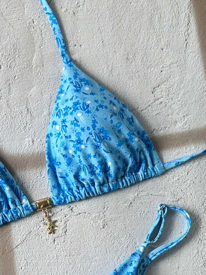 Swim Vcay  Askılı Bikini Seti Seksi Tanga Mayo