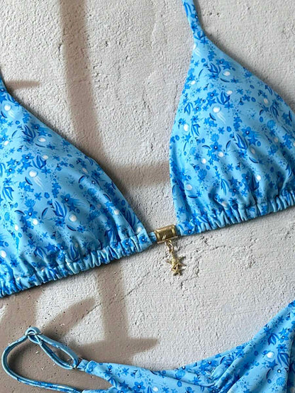 Swim Vcay  Askılı Bikini Seti Seksi Tanga Mayo