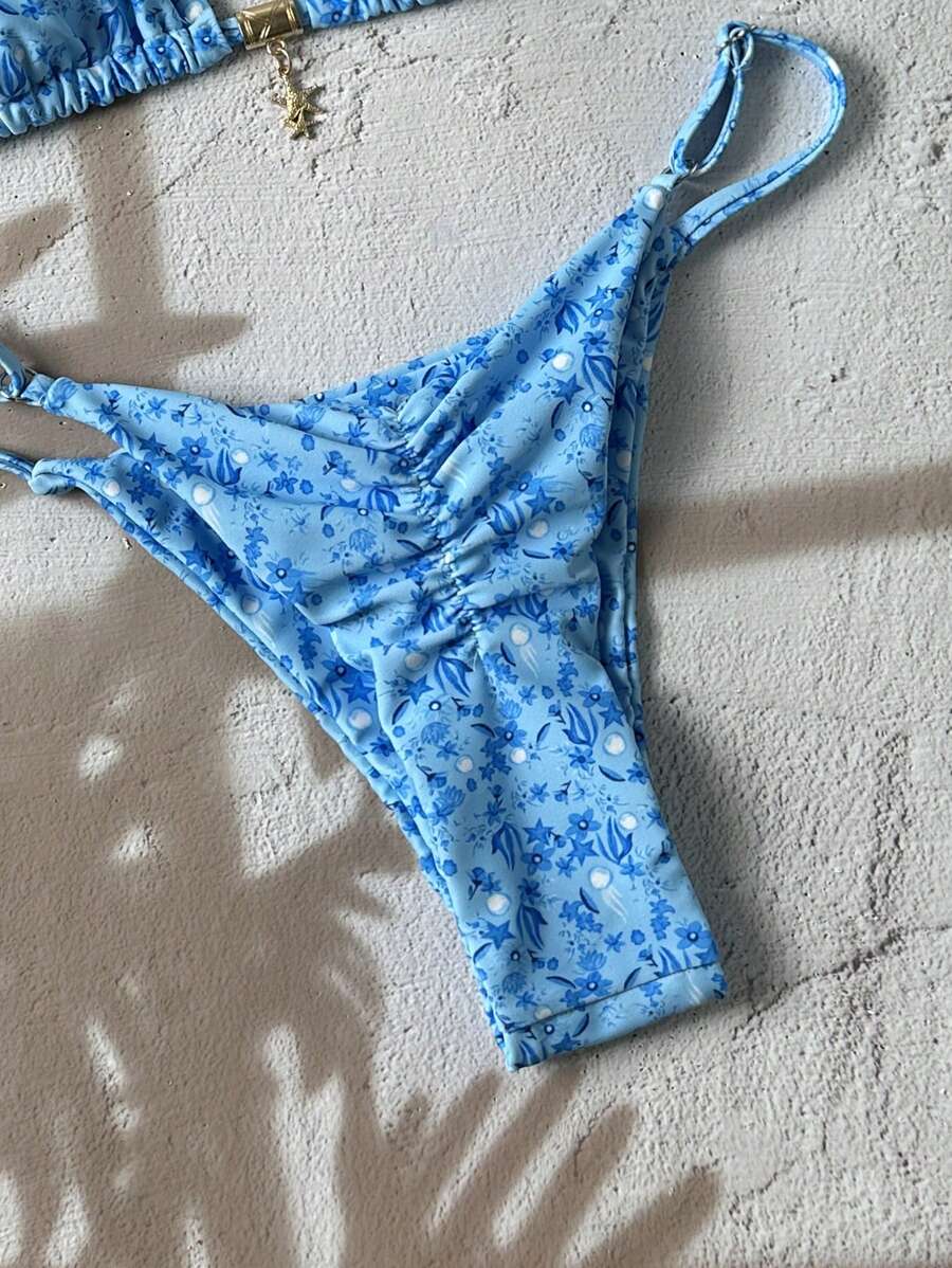 Swim Vcay  Askılı Bikini Seti Seksi Tanga Mayo