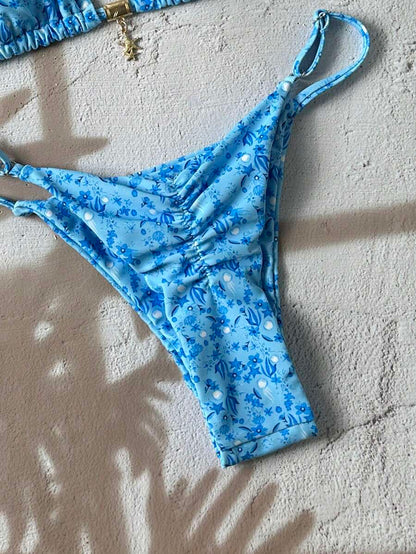 Swim Vcay  Askılı Bikini Seti Seksi Tanga Mayo