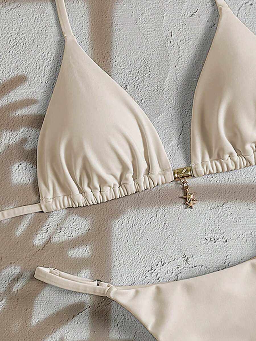 Swim Vcay  Askılı Bikini Seti Seksi Tanga Mayo