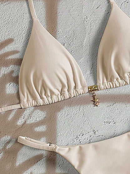 Swim Vcay  Askılı Bikini Seti Seksi Tanga Mayo