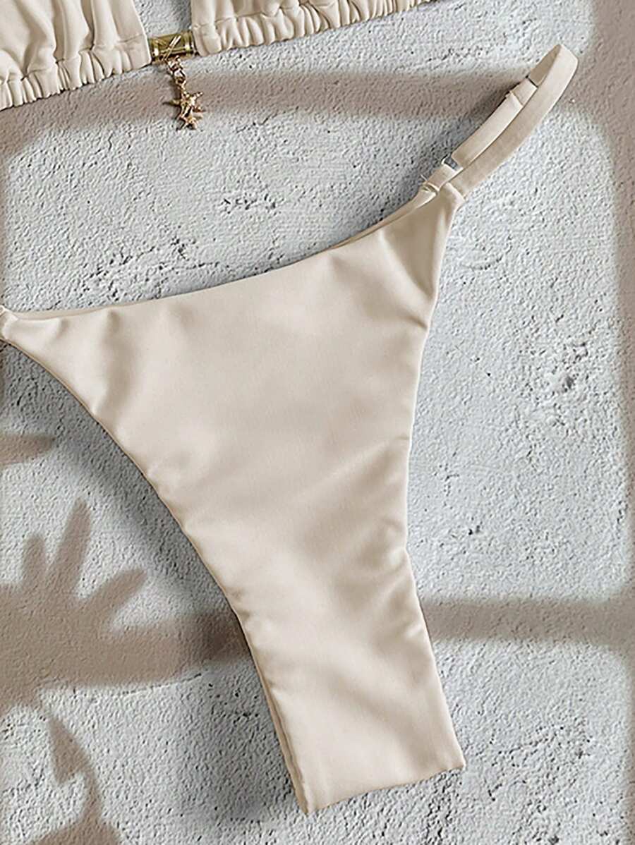 Swim Vcay  Askılı Bikini Seti Seksi Tanga Mayo