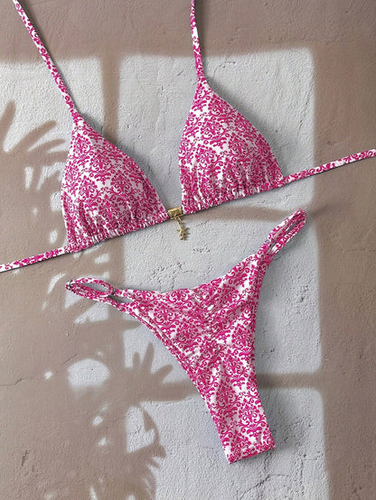 Swim Vcay  Askılı Bikini Seti Seksi Tanga Mayo