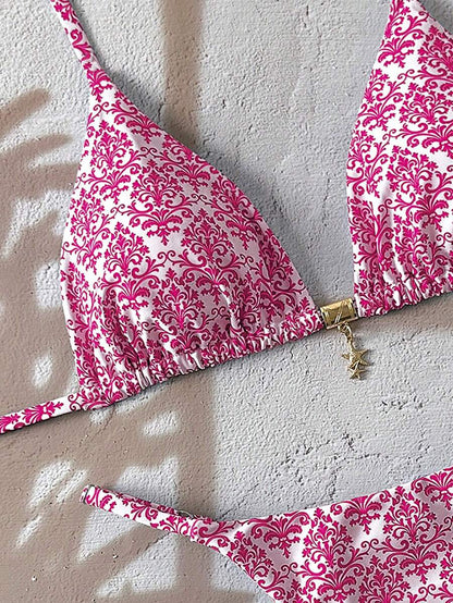 Swim Vcay  Askılı Bikini Seti Seksi Tanga Mayo