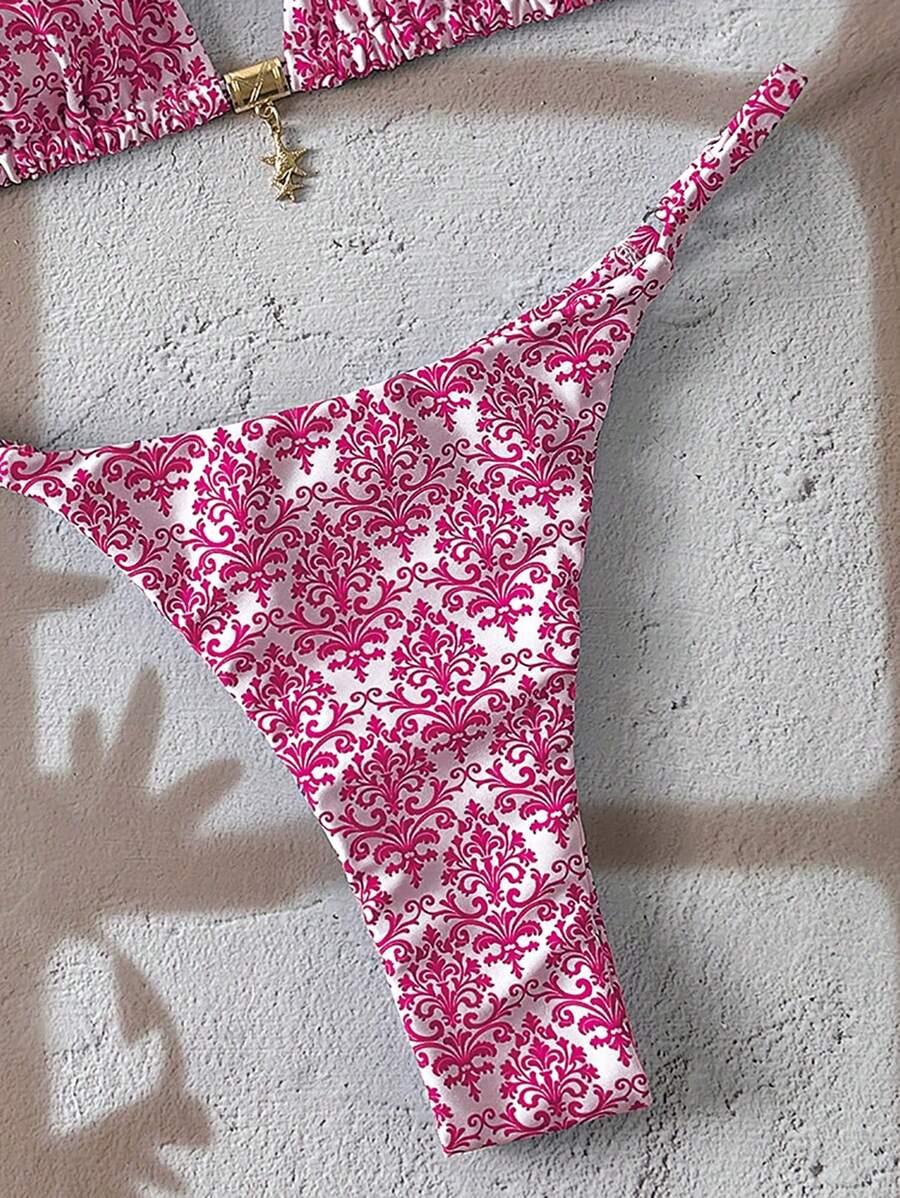 Swim Vcay  Askılı Bikini Seti Seksi Tanga Mayo