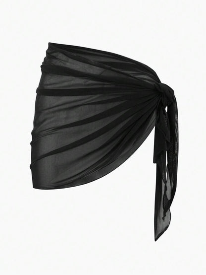 Coastal Sheer Sarong Etek – Bağlamalı Plaj Cover-Up