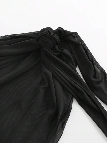 Coastal Sheer Sarong Etek – Bağlamalı Plaj Cover-Up