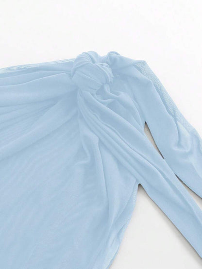 Coastal Sheer Sarong Etek – Bağlamalı Plaj Cover-Up