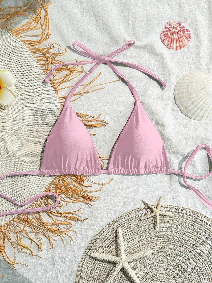 Swim Basics Seksi Düz Renk Askılı Bikini Üstü