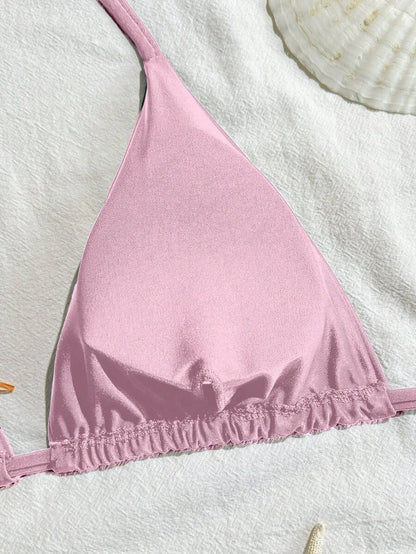 Swim Basics Seksi Düz Renk Askılı Bikini Üstü