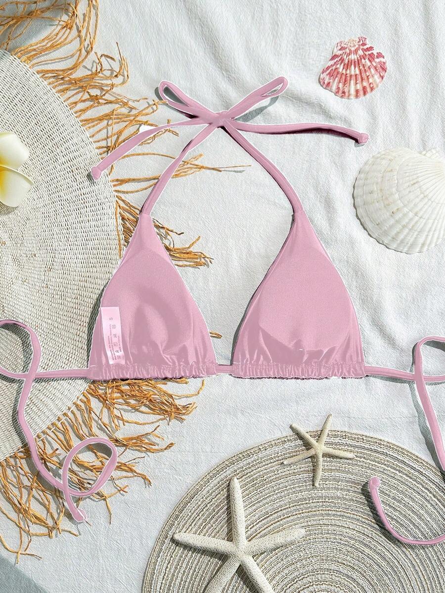 Swim Basics Seksi Düz Renk Askılı Bikini Üstü