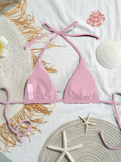 Swim Basics Seksi Düz Renk Askılı Bikini Üstü