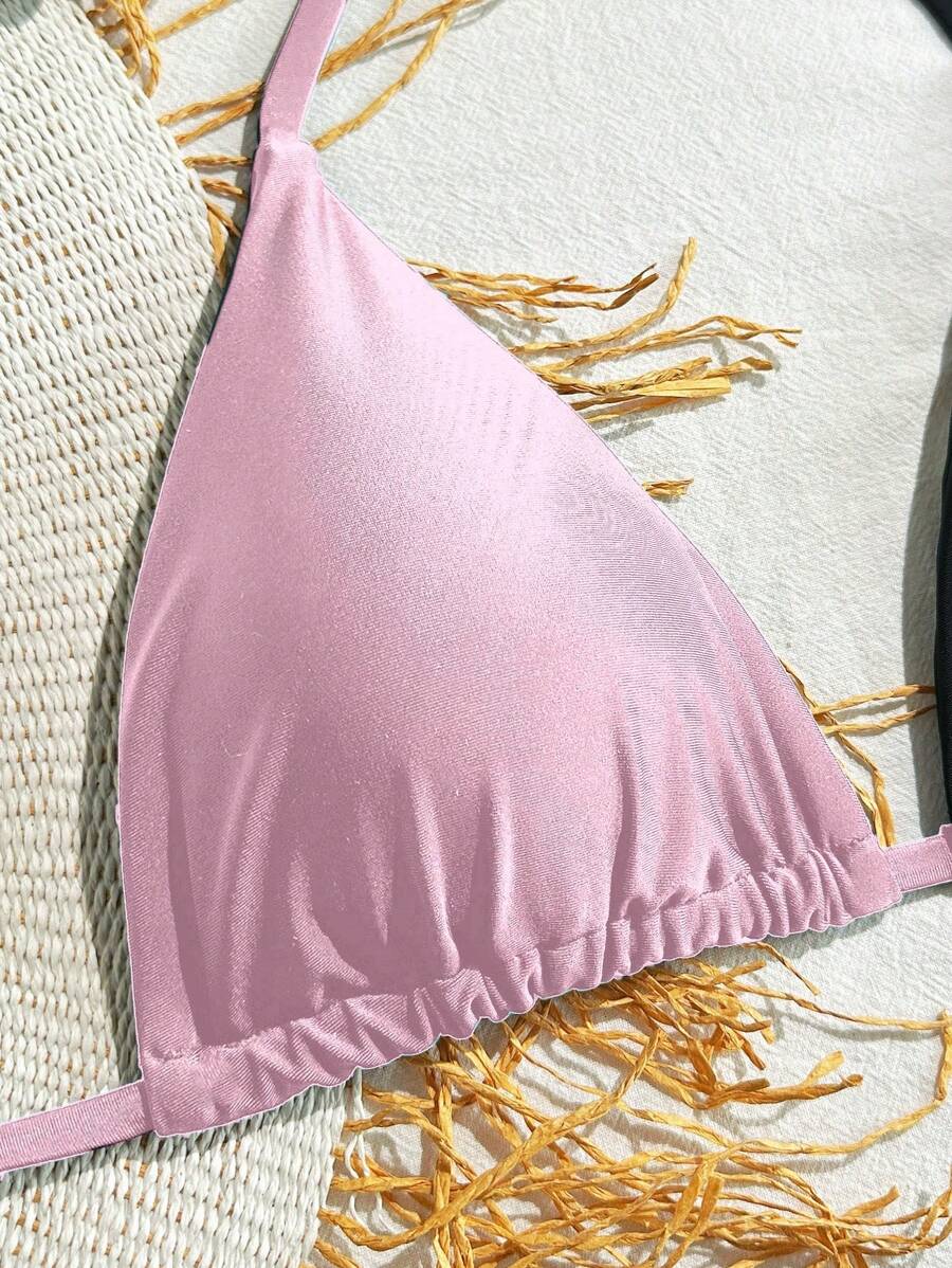 Swim Basics Seksi Düz Renk Askılı Bikini Üstü