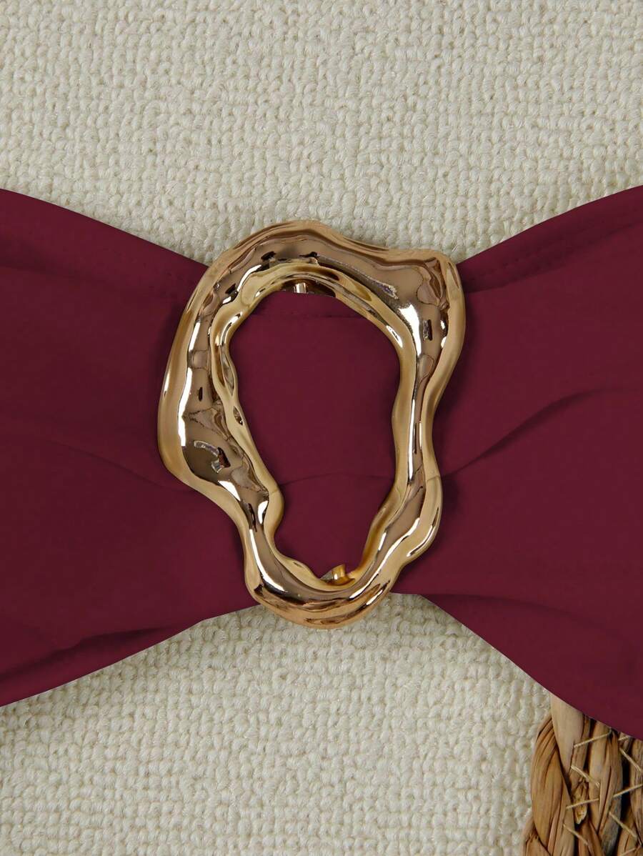 Polovedo Seksi Düz Renk Bandeau Bikini Seti