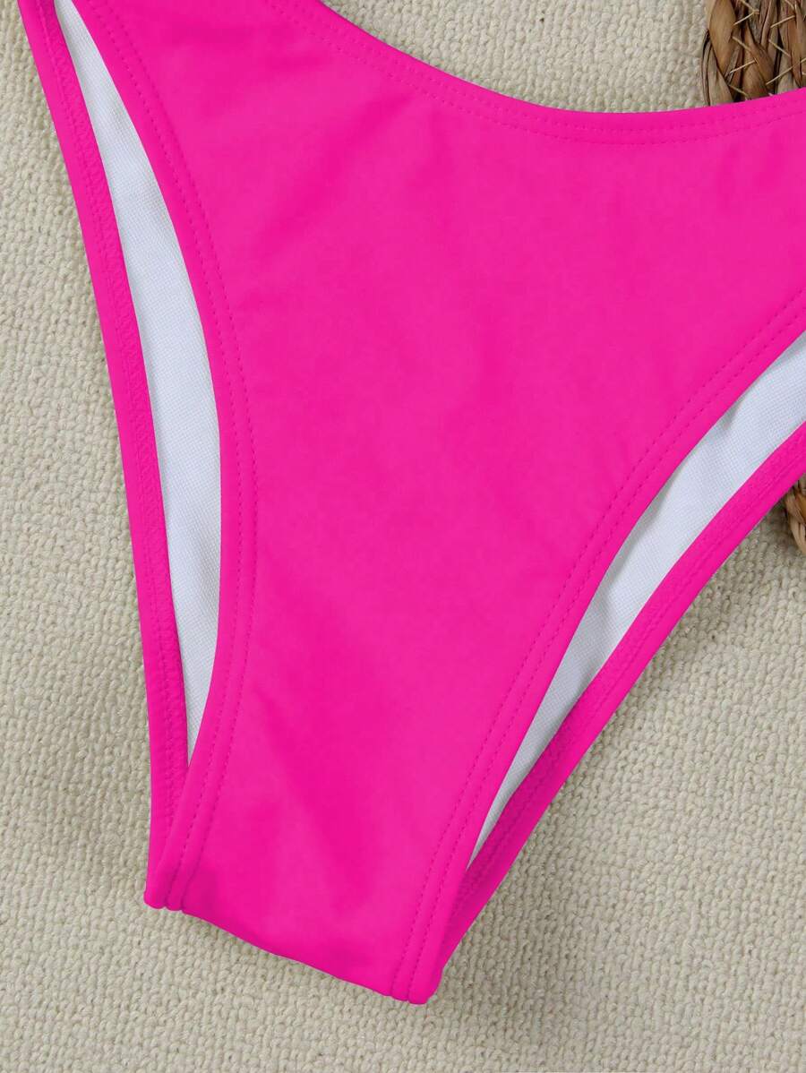 Polovedo Seksi Düz Renk Bandeau Bikini Seti