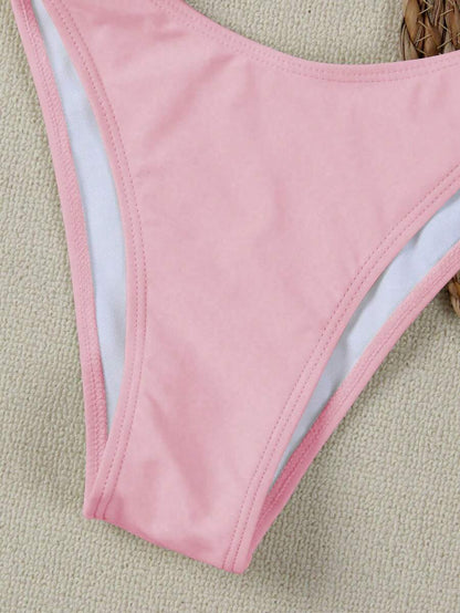 Polovedo Seksi Düz Renk Bandeau Bikini Seti