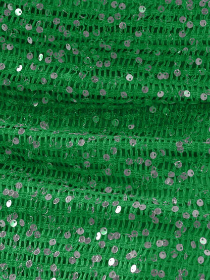 Musera Resort Halter Yaka  Boncuk Detaylı Payetli Örgü Üçgen Bikini