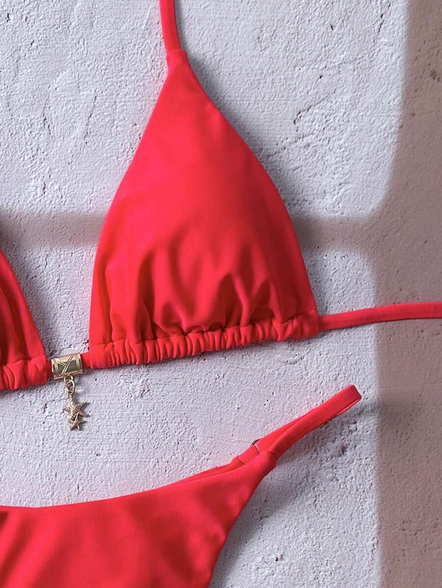 Swim Vcay  Askılı Bikini Seti Seksi Tanga Mayo