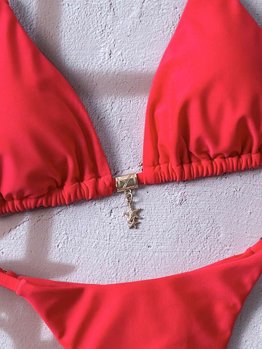 Swim Vcay  Askılı Bikini Seti Seksi Tanga Mayo