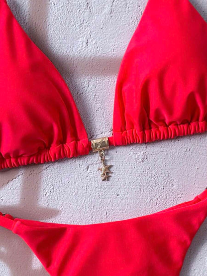 Swim Vcay  Askılı Bikini Seti Seksi Tanga Mayo