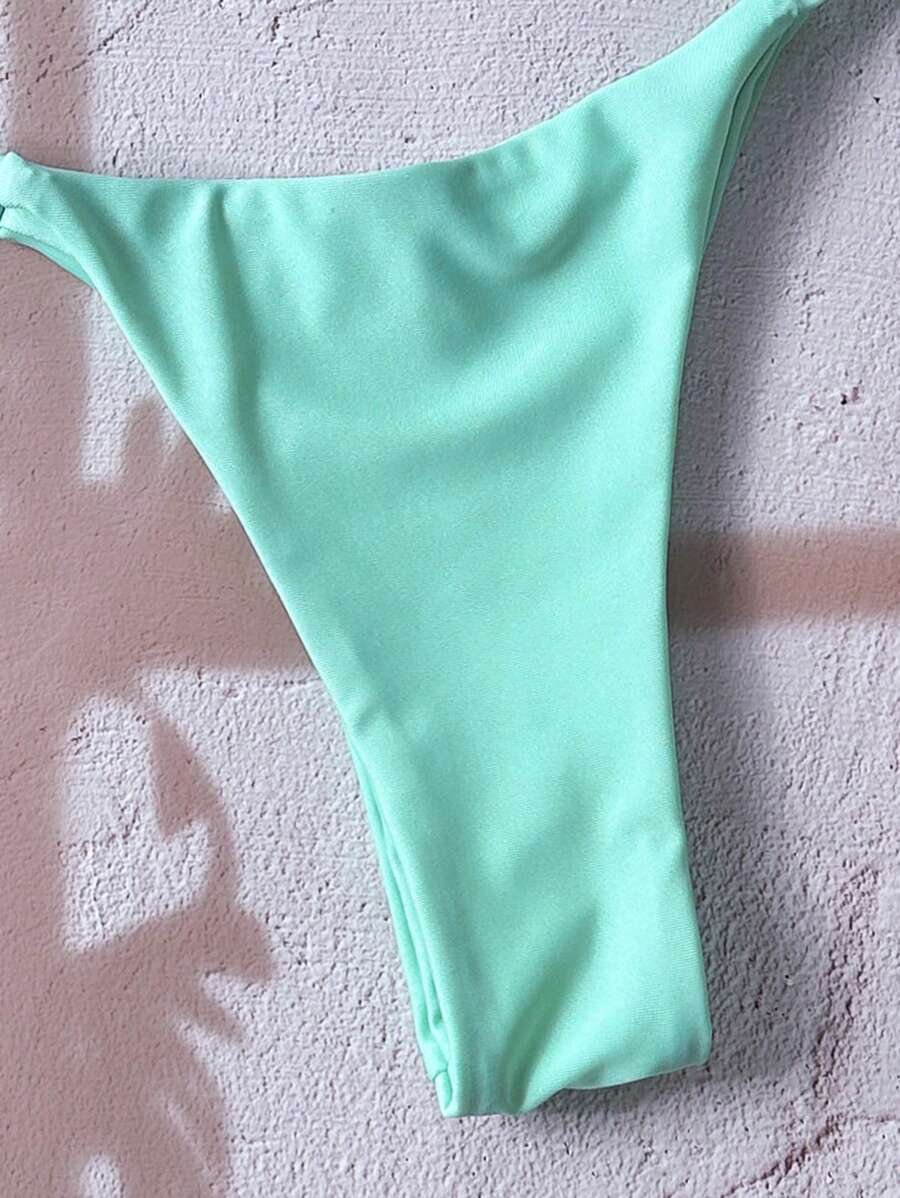 Swim Vcay  Askılı Bikini Seti Seksi Tanga Mayo