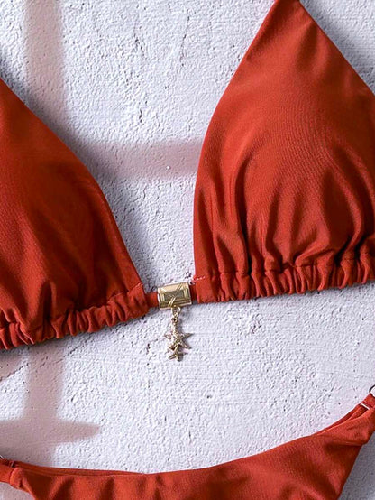 Swim Vcay  Askılı Bikini Seti Seksi Tanga Mayo