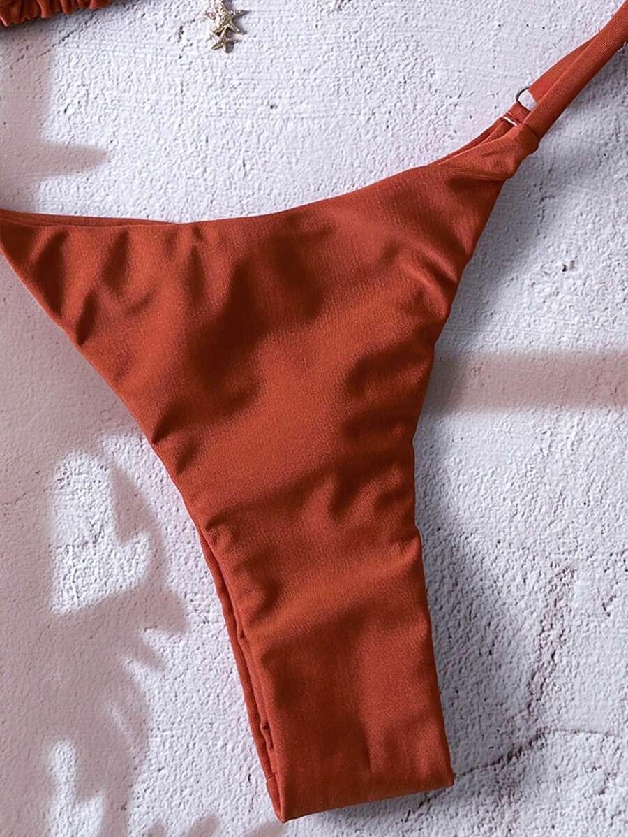 Swim Vcay  Askılı Bikini Seti Seksi Tanga Mayo