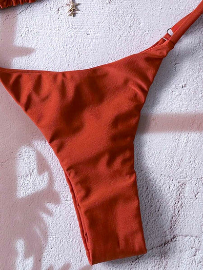 Swim Vcay  Askılı Bikini Seti Seksi Tanga Mayo