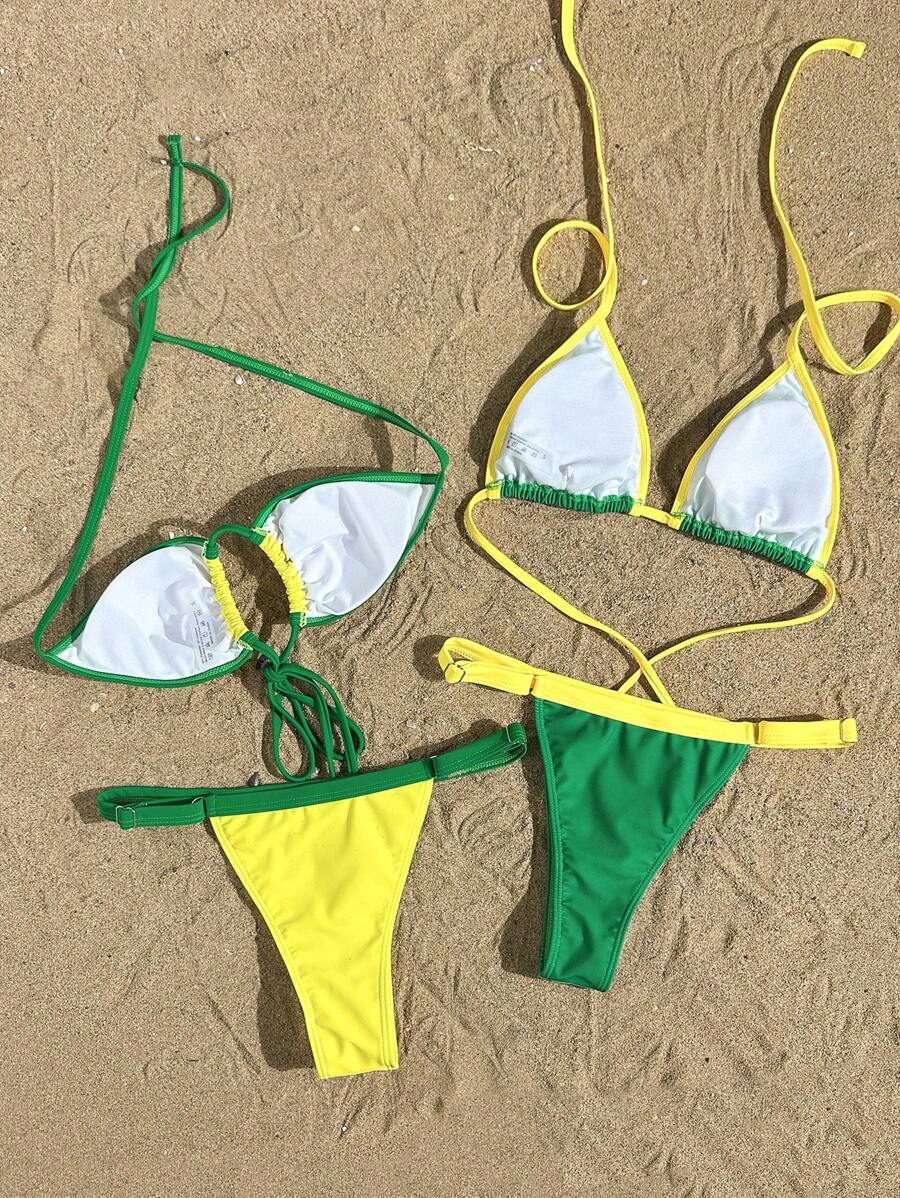 Brazil Supporter Bikini Set – Sarı Yeşil Tribün Triangle Bikini