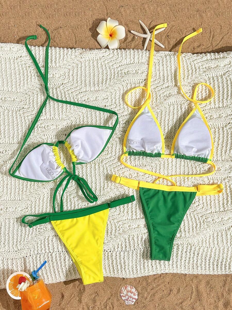 Brazil Supporter Bikini Set – Sarı Yeşil Tribün Triangle Bikini