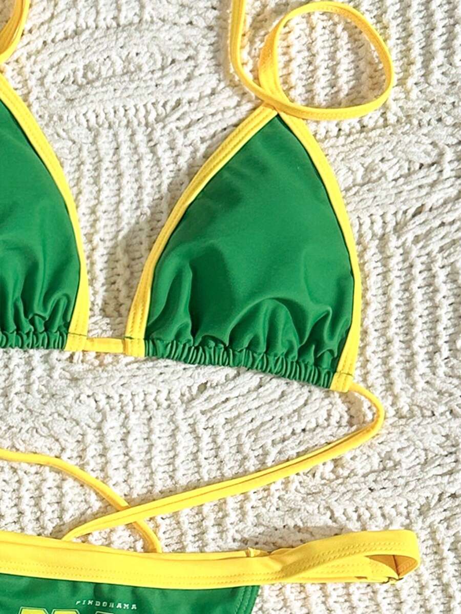Brazil Supporter Bikini Set – Sarı Yeşil Tribün Triangle Bikini