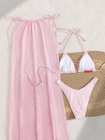 Çiçek Desenli Boho Tarzı Halter Bikini Seti