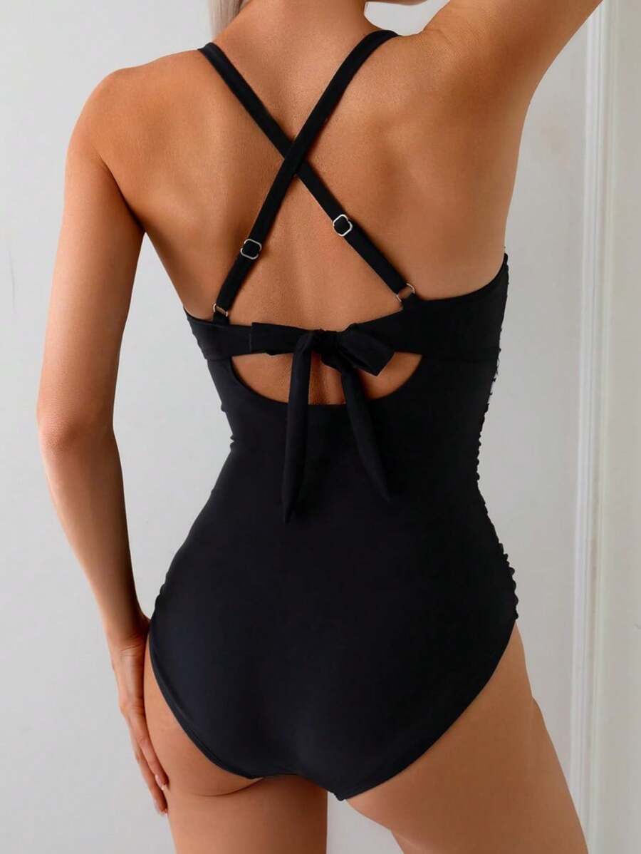 Marine Wrap Çizgili Mayo – Şekillendirici Plaj Modeli