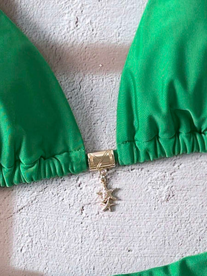 Swim Vcay  Askılı Bikini Seti Seksi Tanga Mayo