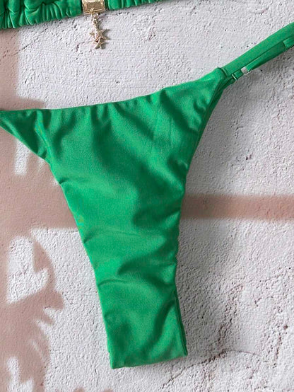 Swim Vcay  Askılı Bikini Seti Seksi Tanga Mayo