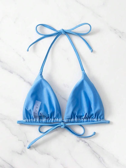 Swim Basics Seksi Düz Renk Askılı Bikini Üstü