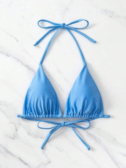 Swim Basics Seksi Düz Renk Askılı Bikini Üstü