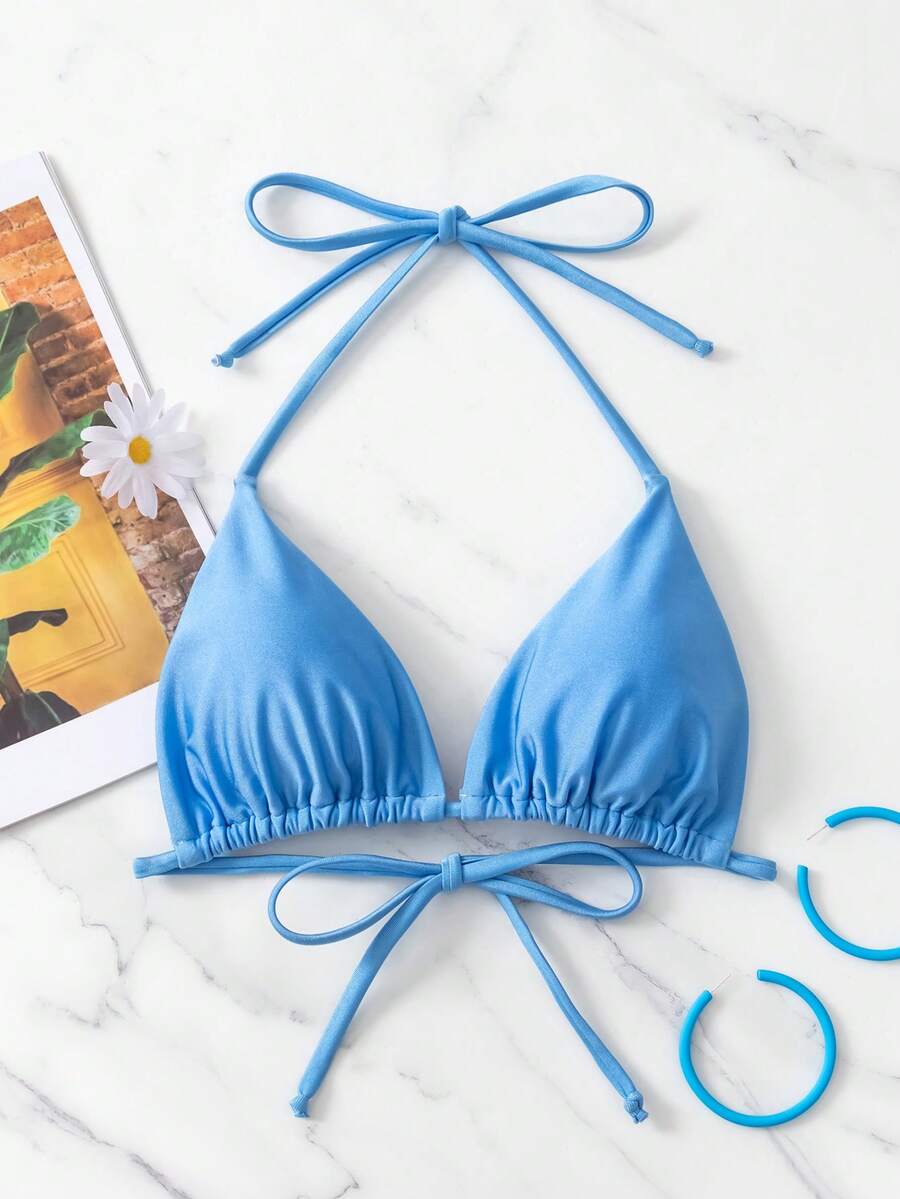 Swim Basics Seksi Düz Renk Askılı Bikini Üstü